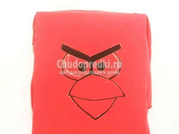 роспись футболки акриловыми красками. Angry Birds