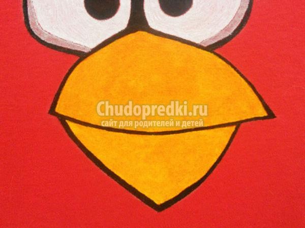 роспись футболки акриловыми красками. Angry Birds