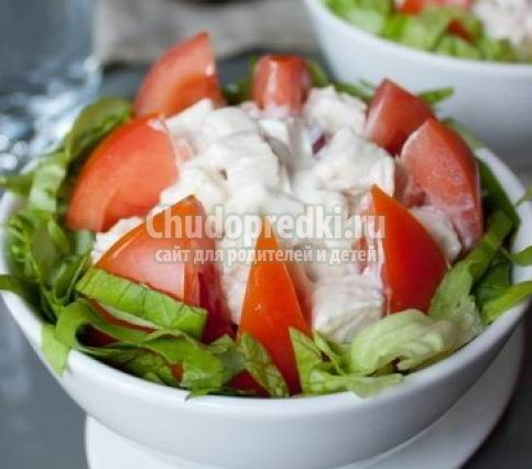 Салаты из курицы с овощами