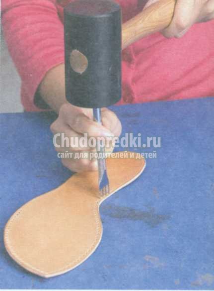 сшивание кожаных деталей