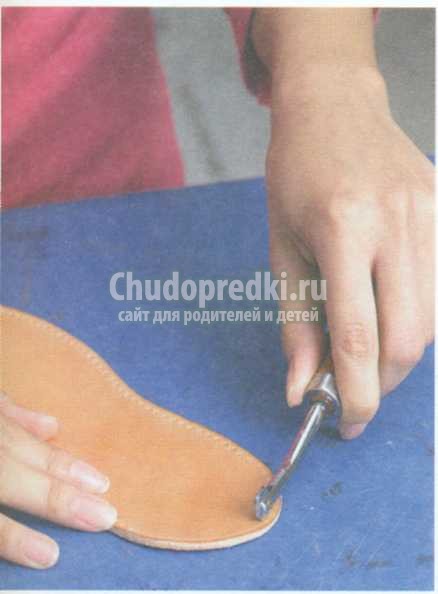 сшивание кожаных деталей