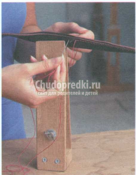 сшивание кожаных деталей