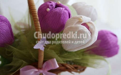 Цветы из гофрированной бумаги