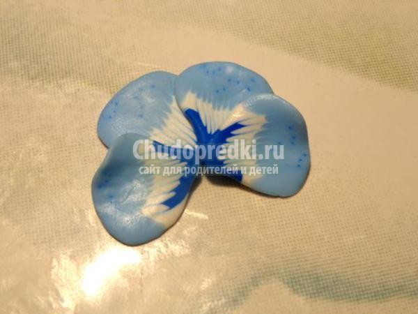 колье и серёжки из пластики. Анютины глазки