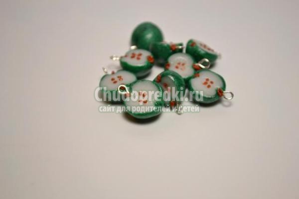 браслет из полимерной глины с яблочками