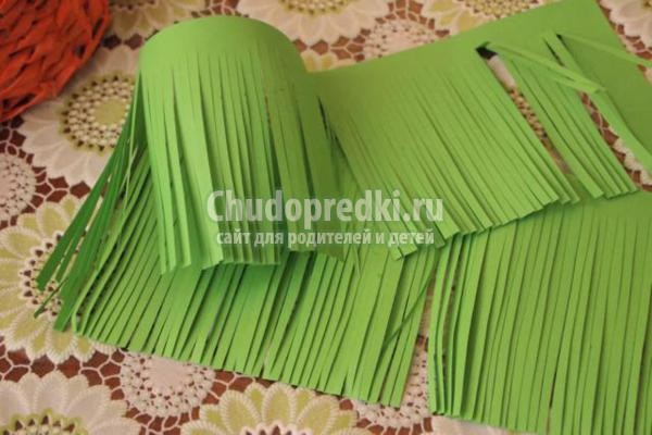 лукошко с розами в технике квиллинг