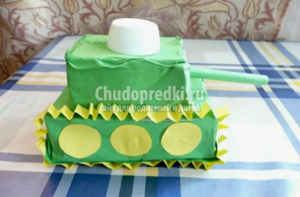 как сделать из бумаги танк