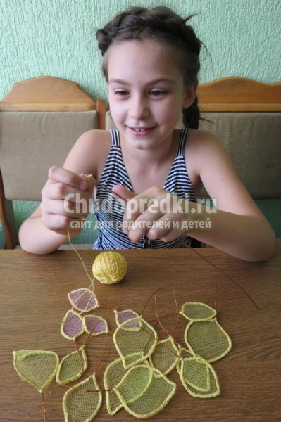 розы в технике макраме