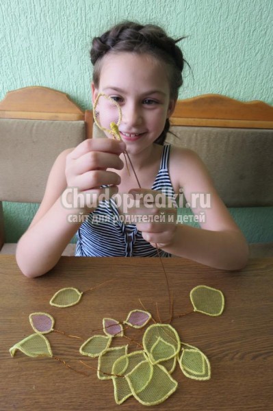 розы в технике макраме