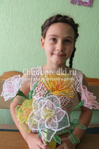 розы в технике макраме