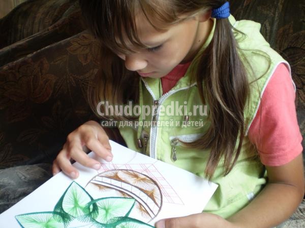 картина в технике изонить. Букет сирени
