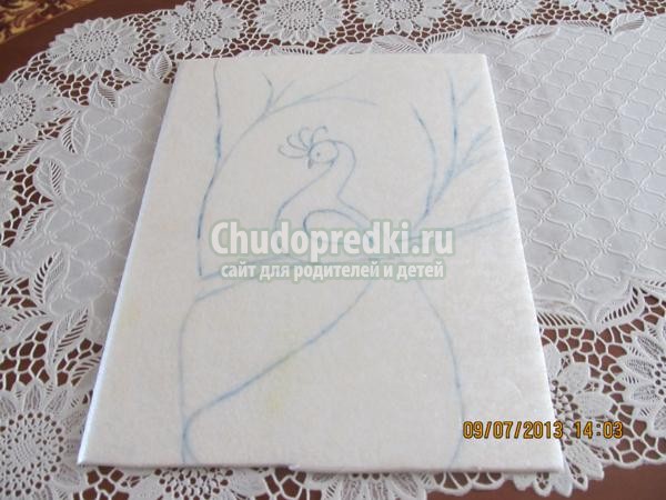 аппликация из пайеток. Птица