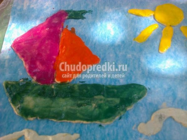 кораблик из соленого теста