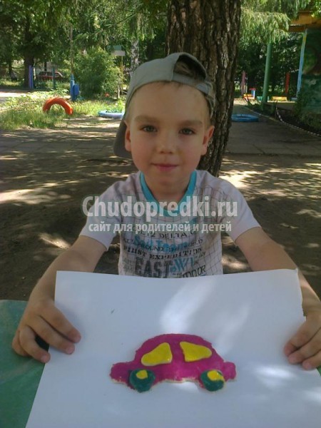 поделки из соленого теста. Машина