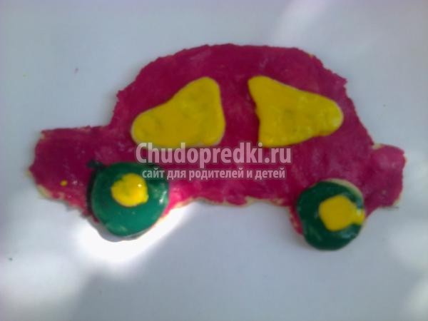 поделки из соленого теста. Машина