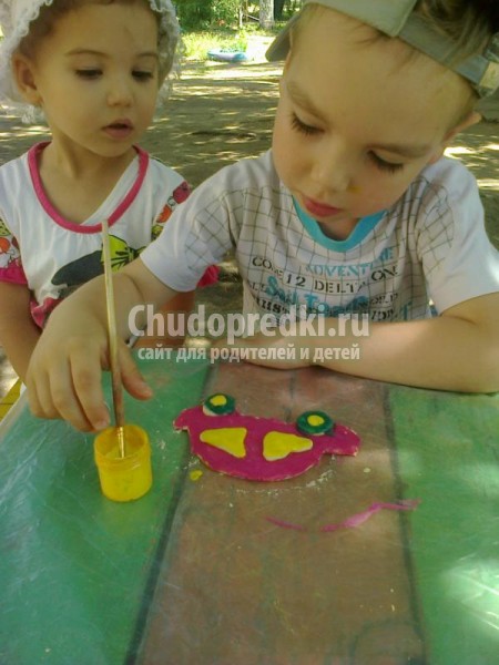 поделки из соленого теста. Машина