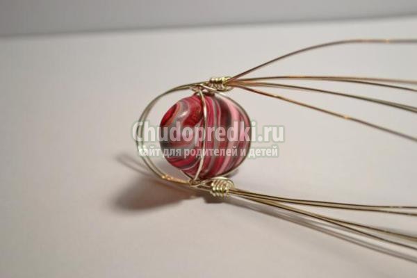 кольцо в технике wire wrap. Розовые оттенки кольцо в технике wire wrap. Розовые оттенки