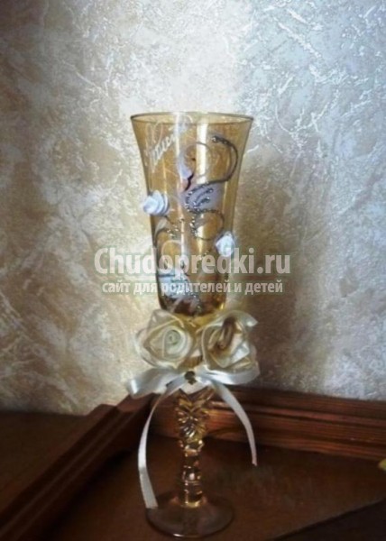 Свадебные бокалы своими руками