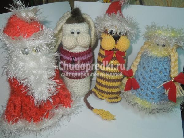 вязание игрушек крючком. Зайка