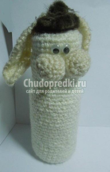 вязание игрушек крючком. Зайка