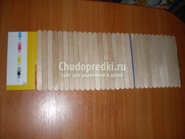 поделка из палочек от мороженого. Деревня