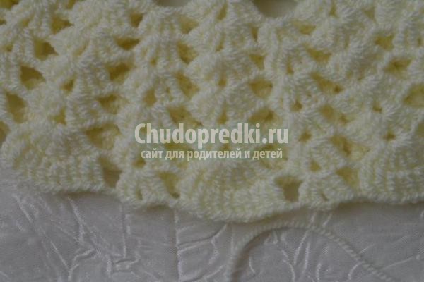 вязание крючком ажурного белого платья