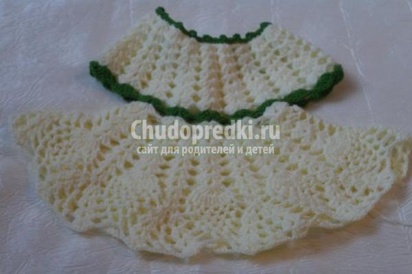 вязание крючком ажурного белого платья