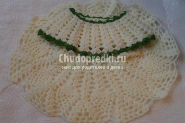 вязание крючком ажурного белого платья
