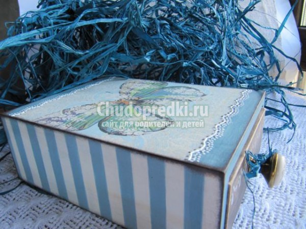 винтажный короб в технике декупаж