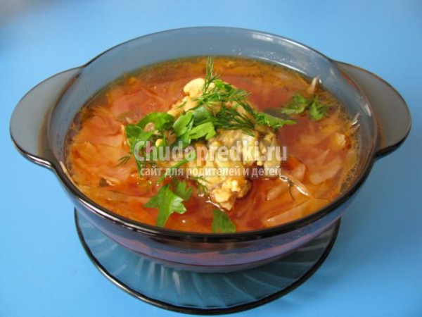 свекольный борщ с курицей