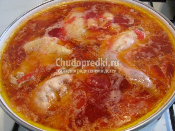свекольный борщ с курицей