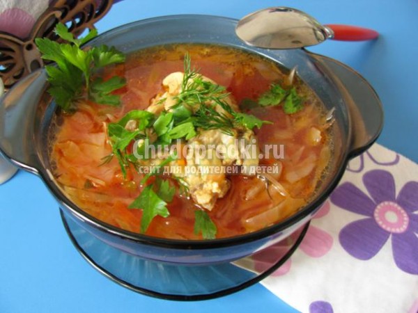 свекольный борщ с курицей