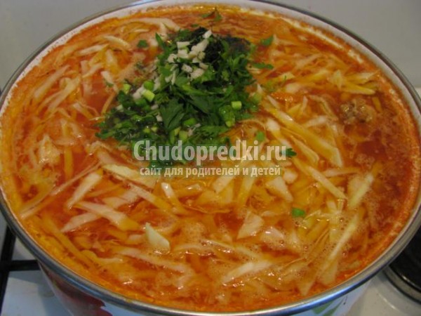 свекольный борщ с курицей