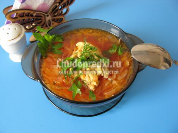 свекольный борщ с курицей