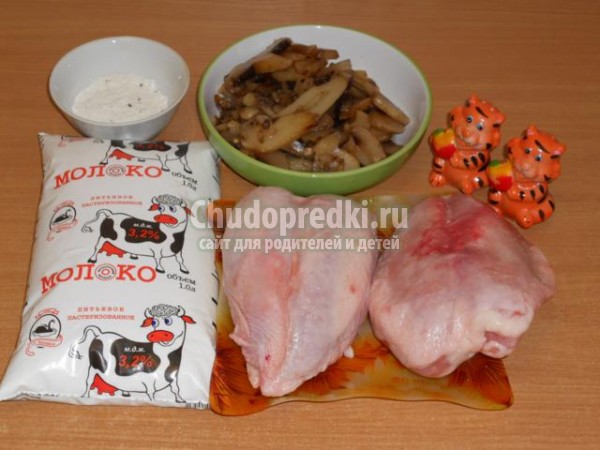 жульен с курицей и грибами