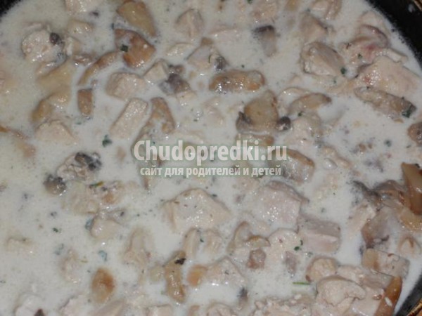 жульен с курицей и грибами
