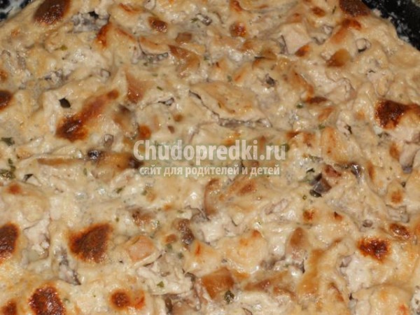 жульен с курицей и грибами