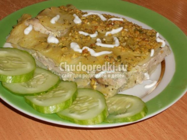 картофельная запеканка с курицей