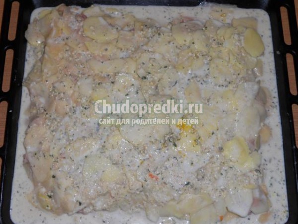 картофельная запеканка с курицей