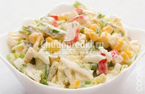 Крабовый салат с капустой