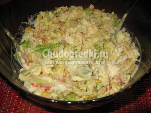 Крабовый салат с капустой