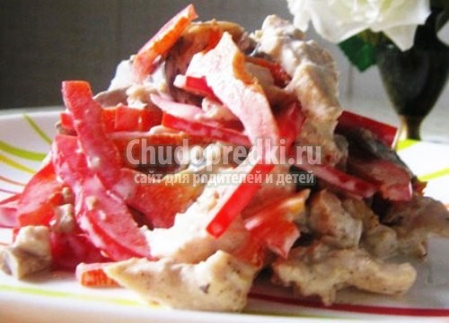 Салат с грибами и сыром