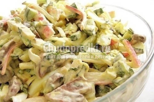 Салат с огурцами и грибами Салат с огурцами и грибами