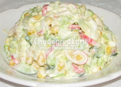 Крабовый салат с огурцом