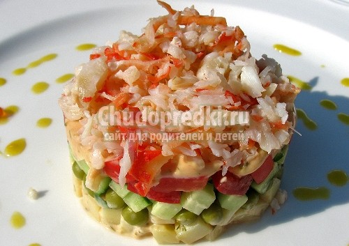 Крабовый салат с огурцом