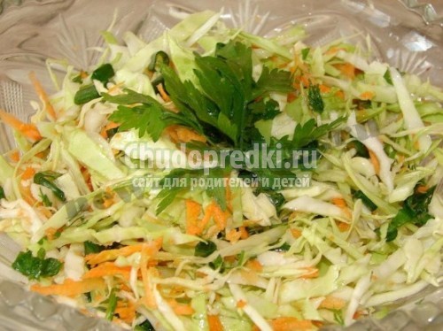 Салат из свежей капусты и моркови
