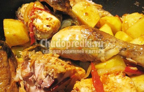 Курица с картошкой в мультиварке