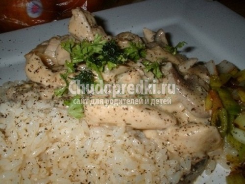 Жареная курица на сковороде