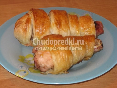Слоеное тесто с курицей
