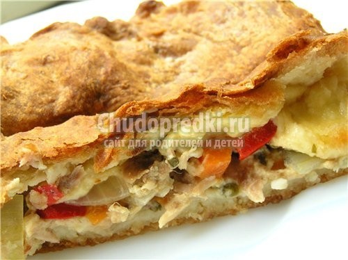 Слоеное тесто с курицей